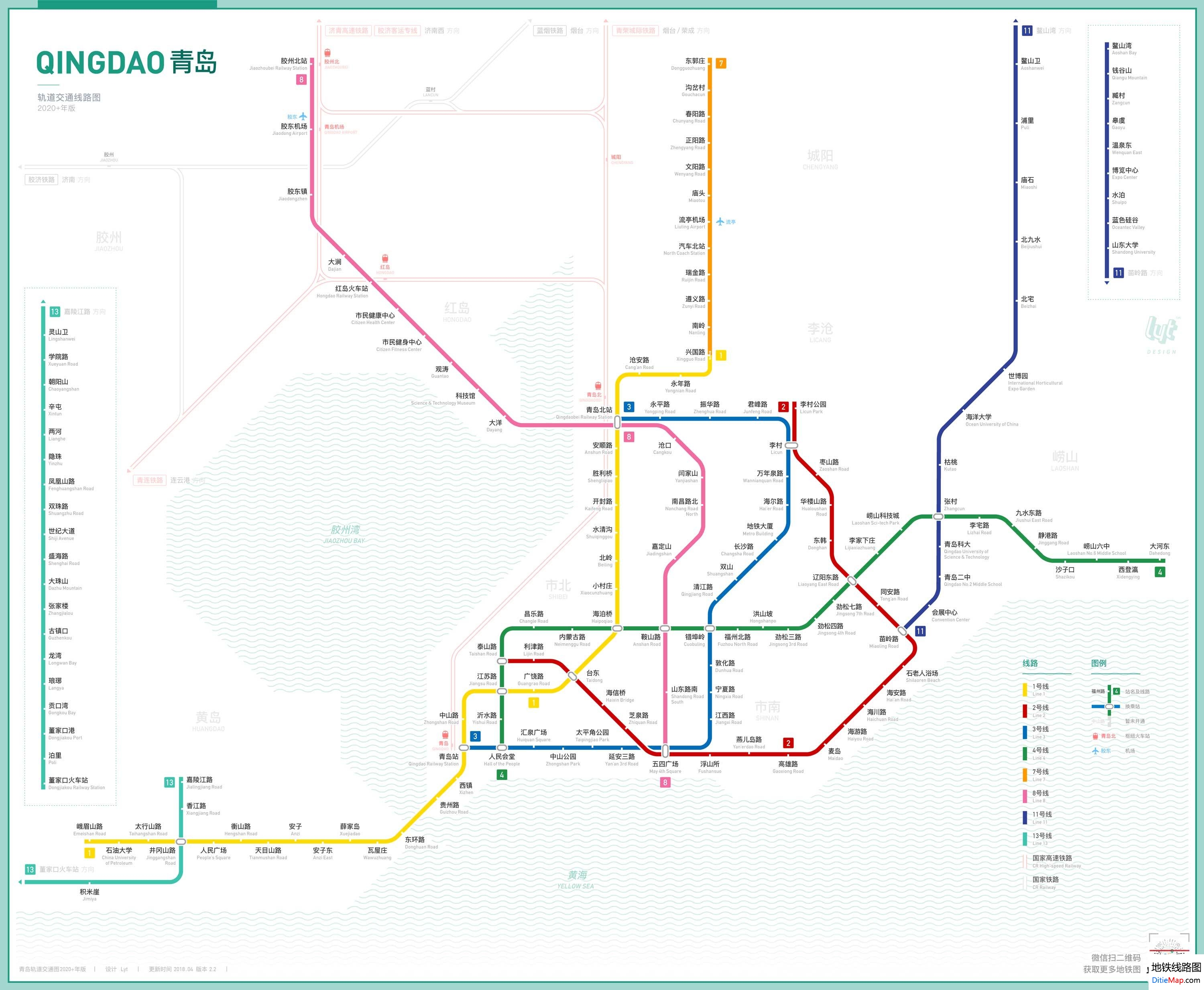 青岛地铁2020年线路规划图