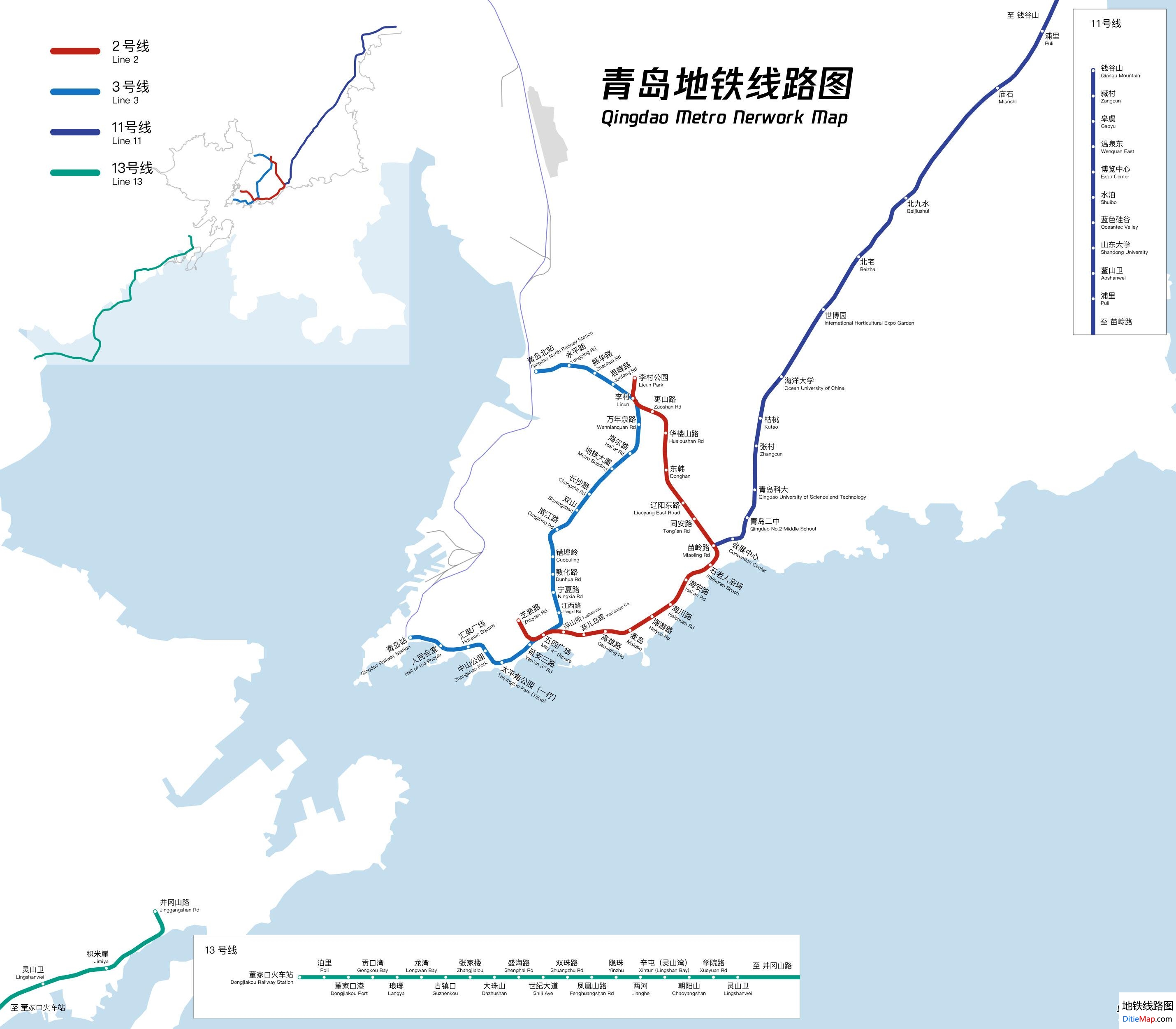 (注:点击图片可查看下载大图) ※线网规划图终以青岛地铁建设实际情况