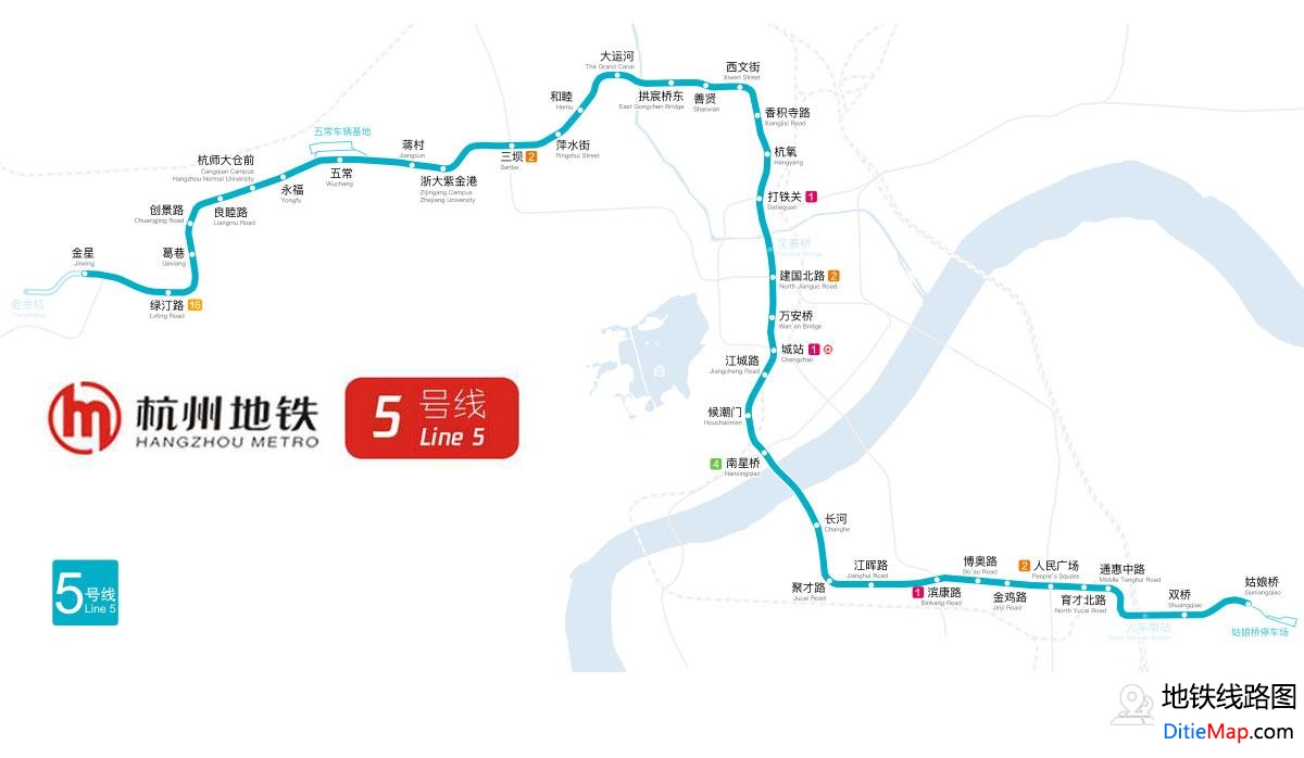 杭州地铁5号线线路图 杭州地铁5号线 杭州地铁五号线 杭州地铁线路图