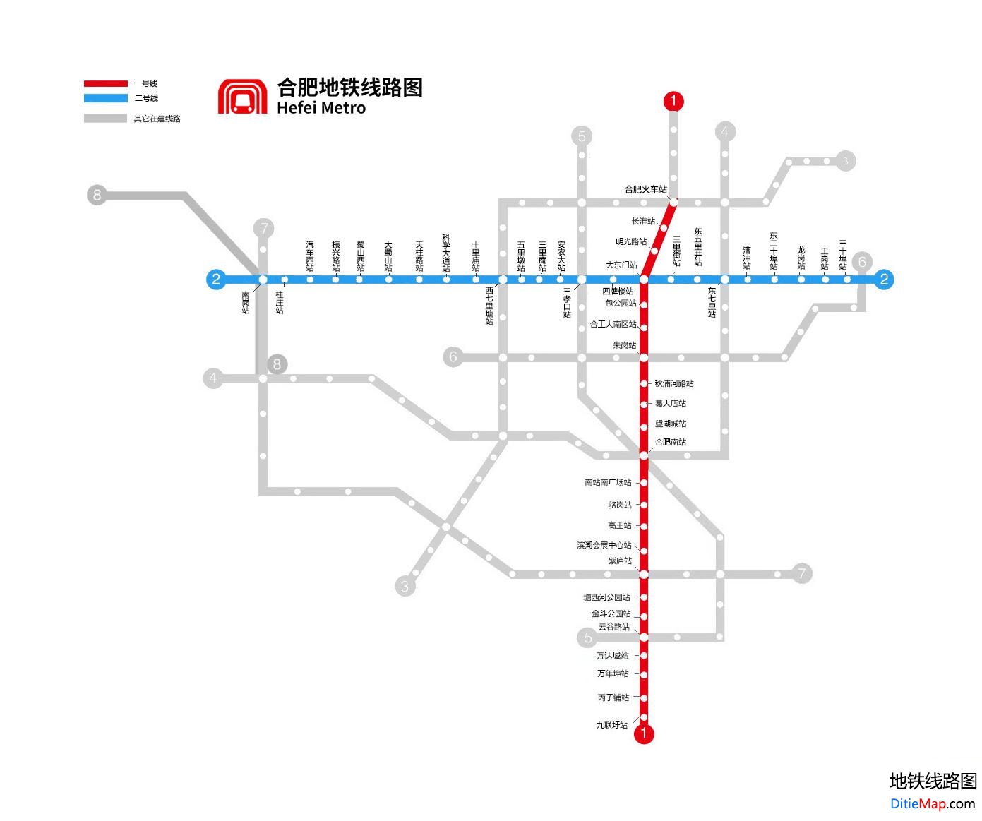 合肥地铁2号线 线路图图片