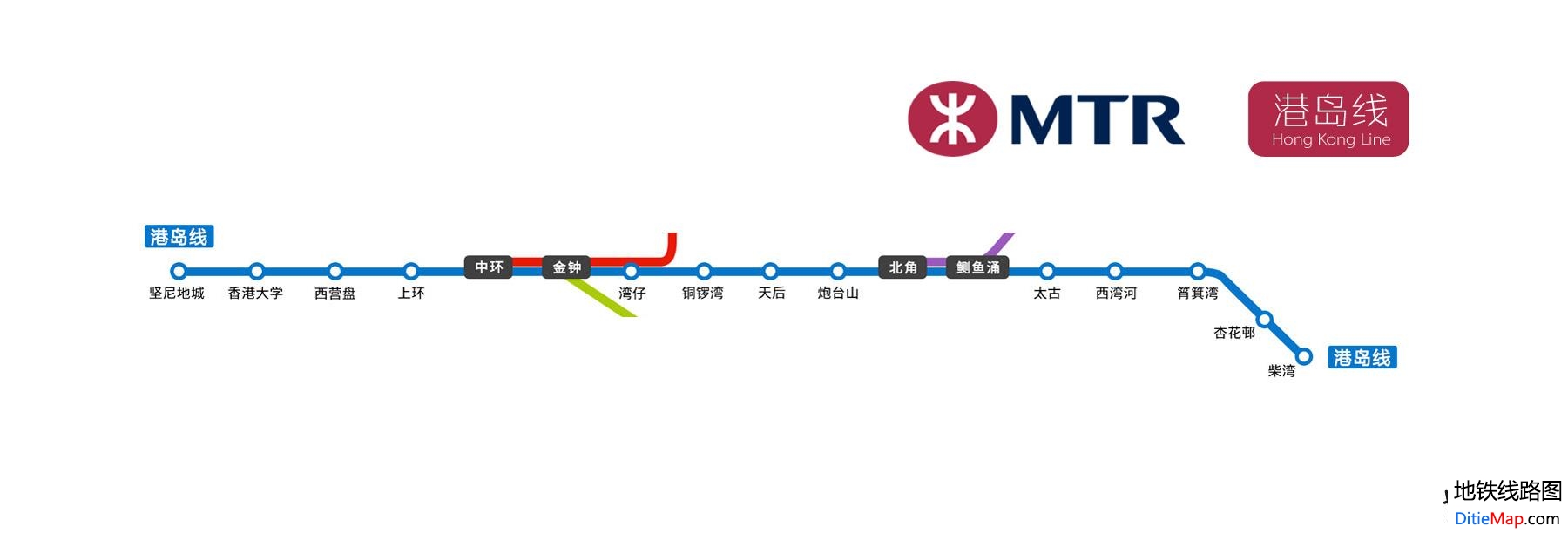 香港地铁港岛线线路图 运营时间票价站点 查询下载 香港地铁港岛线