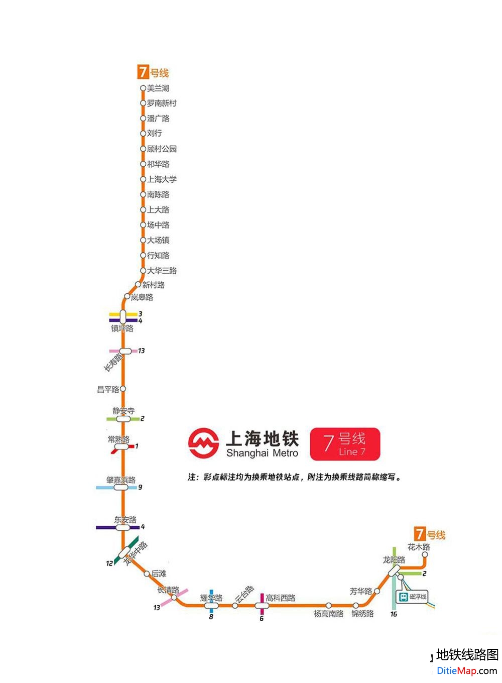 上海市七号线线路图图片