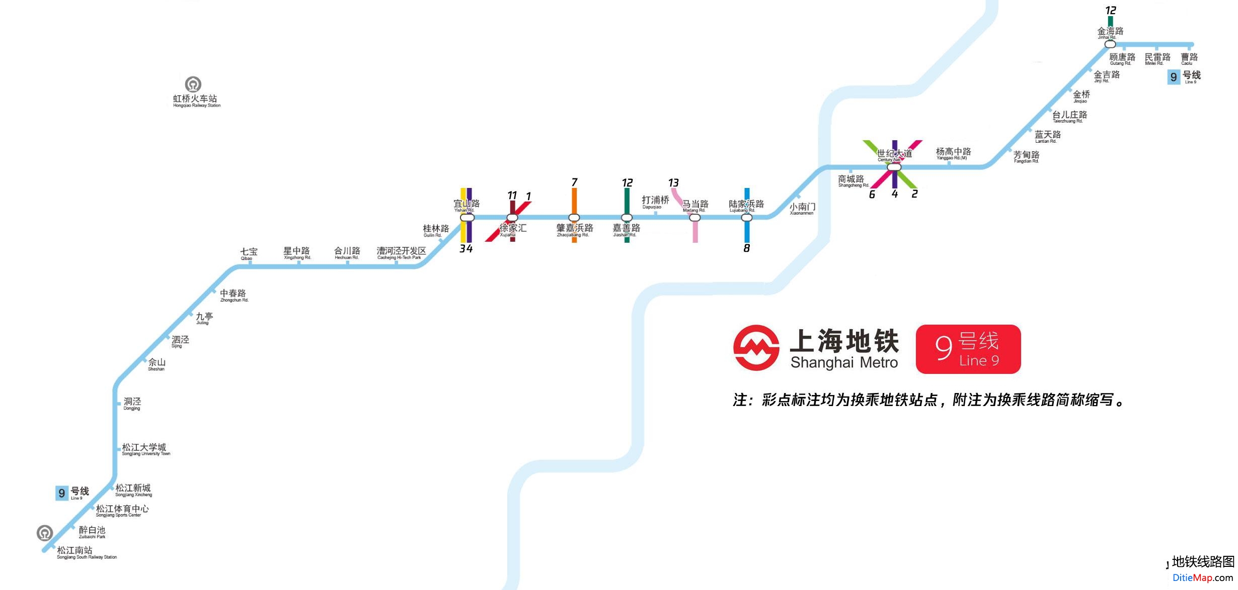 上海地铁线路图9号线图片