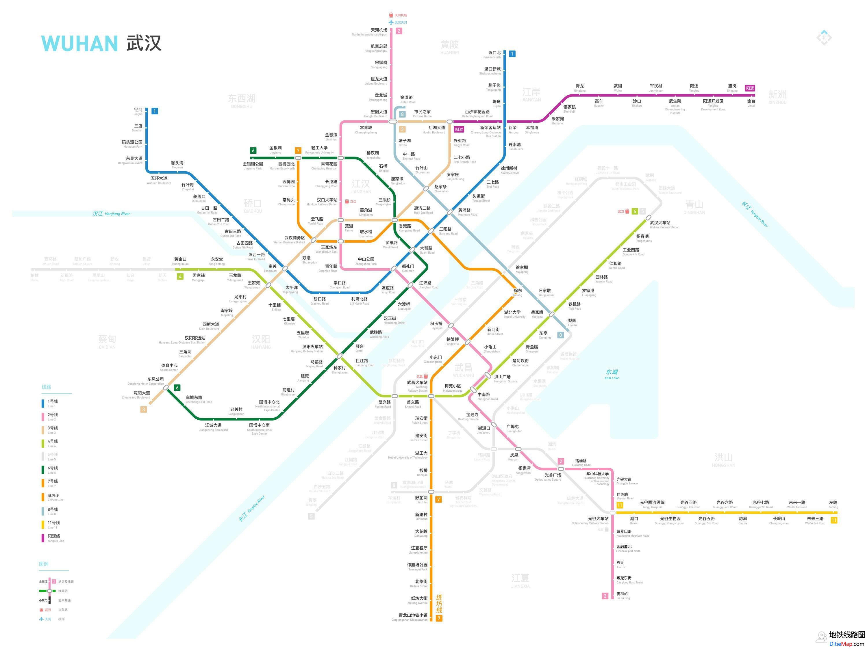 武汉地铁线路图 运营时间票价站点 查询 武汉地铁线路查询 武汉