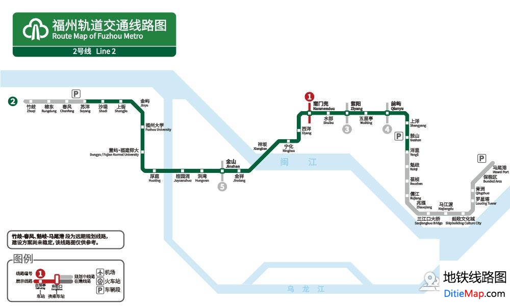 福州地铁二号线路图图片